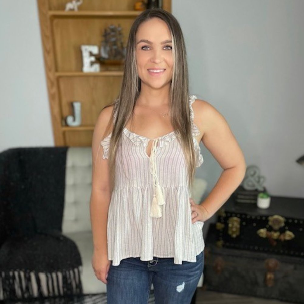 Stripe Ruffle Tank